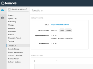 Tenable.ot installation information