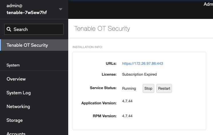 Tenable.ot installation information Tenable.ot installation information