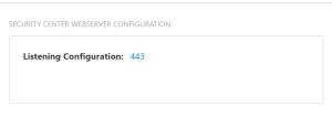 SecurityCenter Websrever Configuration Section