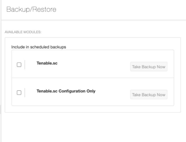 Application Data Backup And Restore (Tenable Core)